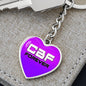 CBF Heart Keychain (White Text)