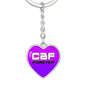 CBF Heart Keychain (White Text)