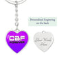 CBF Heart Keychain (White Text)