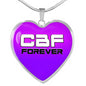 CBF Heart Pendant (White Text)